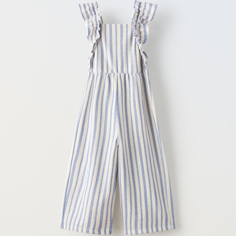 Striped Blue and White Jumpsuit